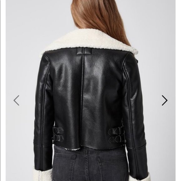 Blank NYC faux fur vegan leather moto jacket - Picture 3 of 8